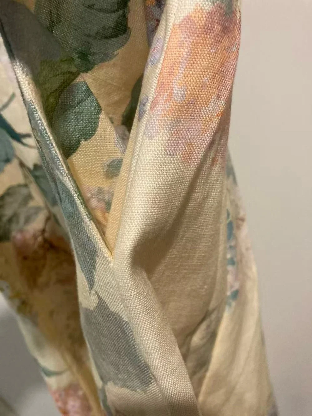 Zimmermann Floral Cream Midi Dress with Spaghetti Straps size 0